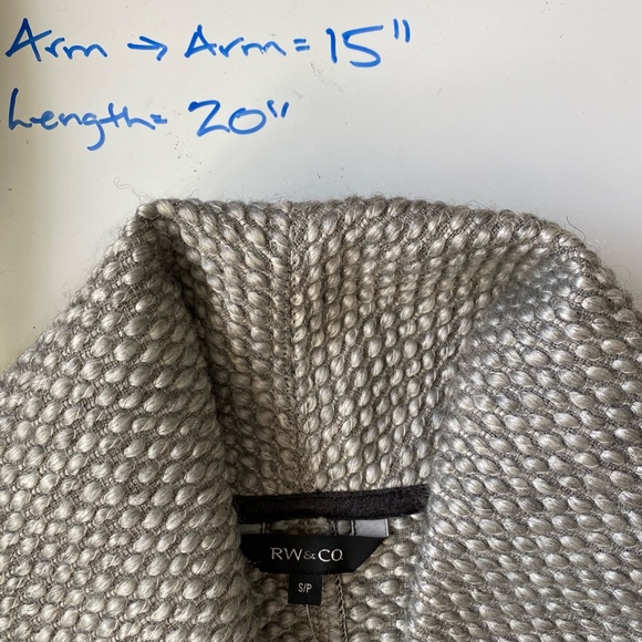 RW& Co. Dk.Brown Faux Leather Wool Blend Textured Career Office Vest- Sz-S - Picture 15 of 15